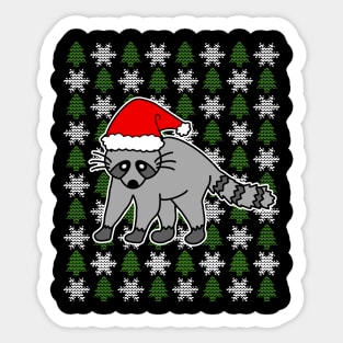 Christmas Raccoon Sticker